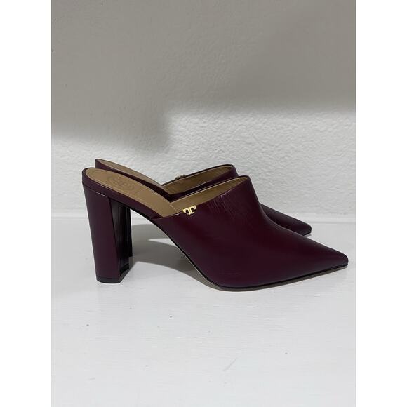 Tory Burch Penelope Mule Pointy Toes Burgundy Size 9 - Picture 7 of 8